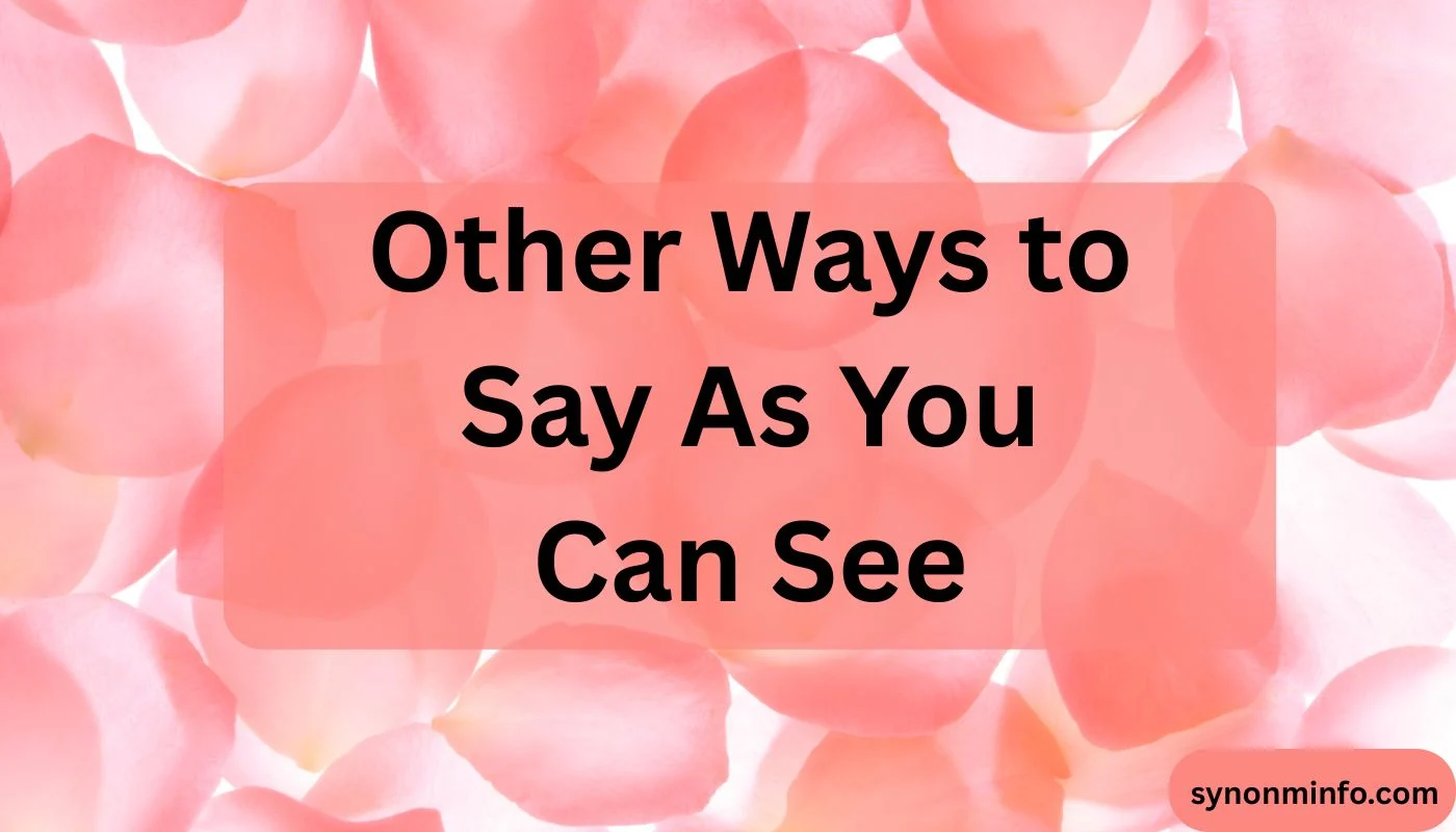 Other Ways to Say As You Can See