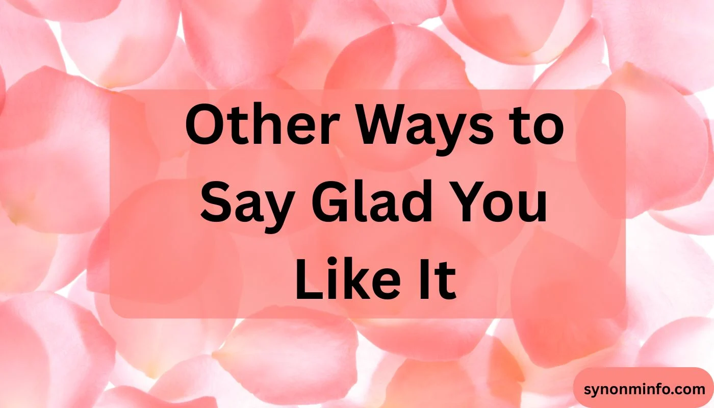 Other Ways to Say Glad You Like It