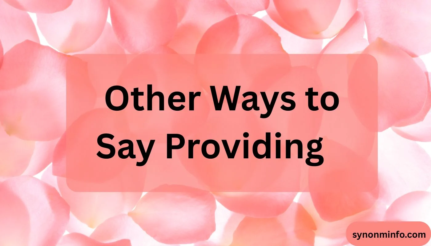 Other Ways to Say Providing