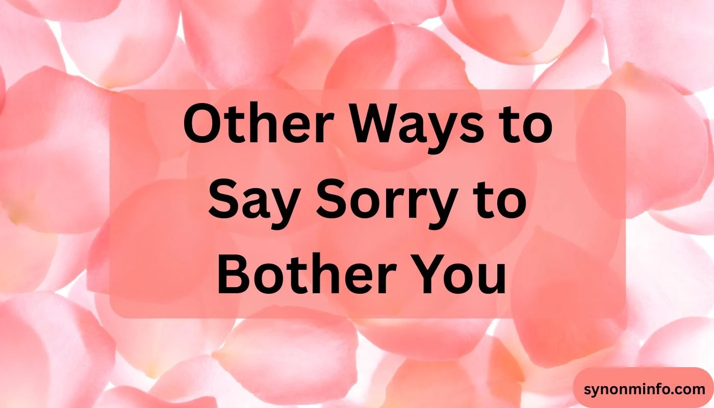 Other Ways to Say Sorry to Bother You